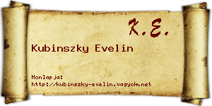 Kubinszky Evelin névjegykártya